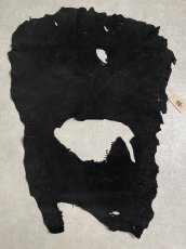画像1: エレファントレザー　耳　ブラック　ゾウ革　象革　エキゾチックレザー (1)