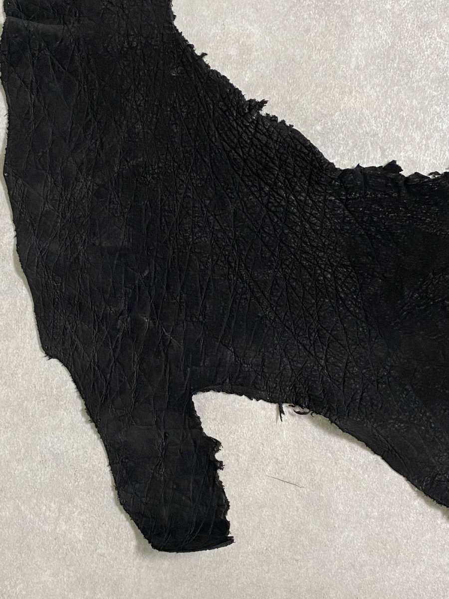 画像4: エレファントレザー　耳　ブラック　ゾウ革　象革　エキゾチックレザー (4)