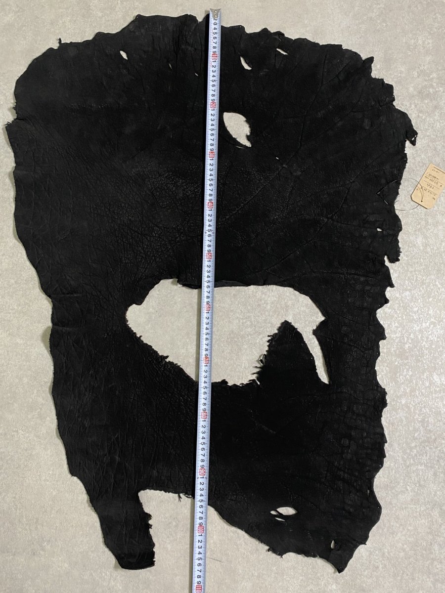 画像10: エレファントレザー　耳　ブラック　ゾウ革　象革　エキゾチックレザー (10)