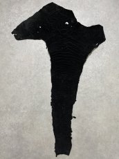 画像1: エレファントレザー　ブラック　ゾウ革　象革　尻尾　エキゾチックレザー (1)