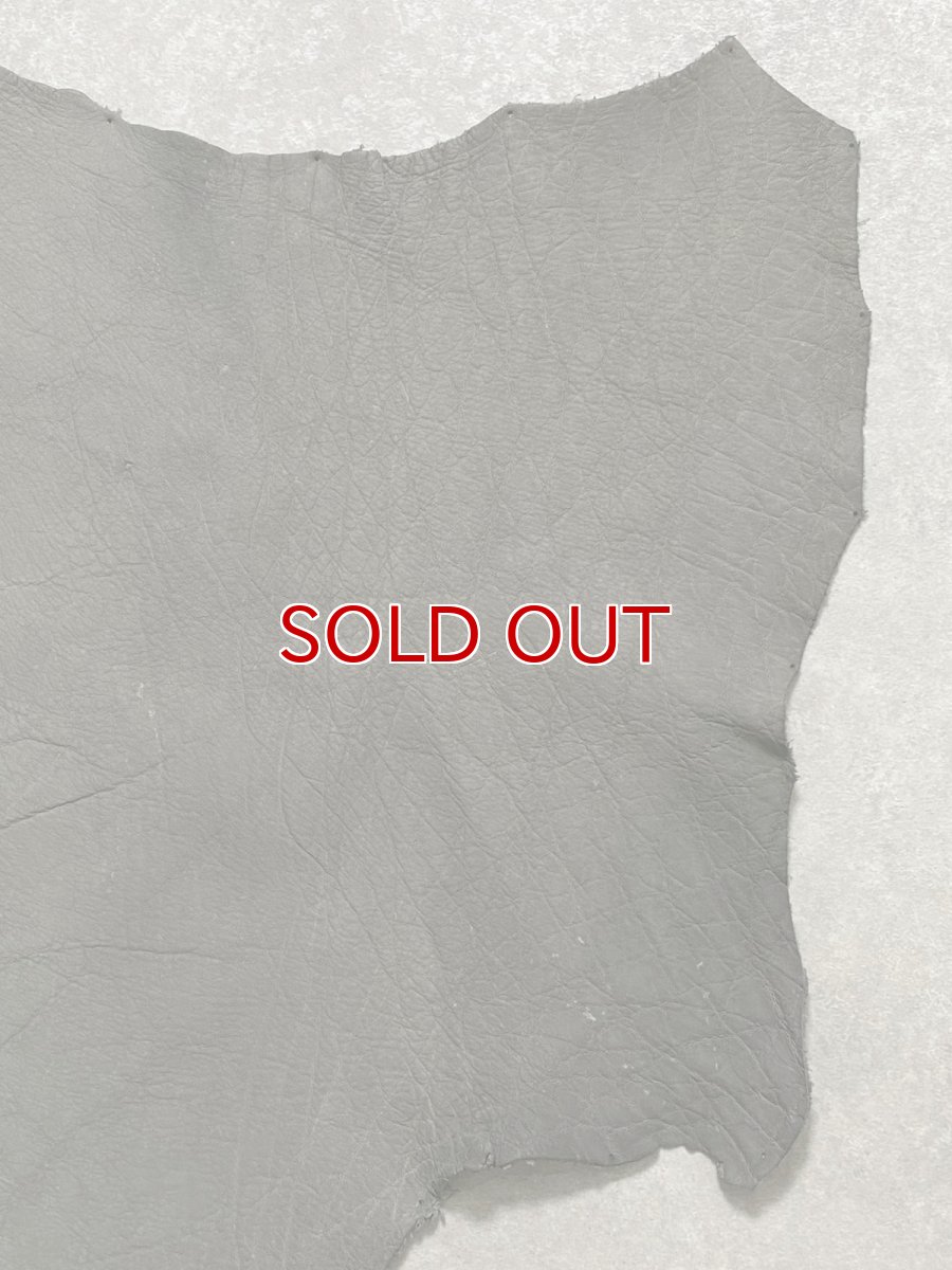 画像6: エレファントレザー　グレー　ゾウ革　象革　耳　エキゾチックレザー (6)