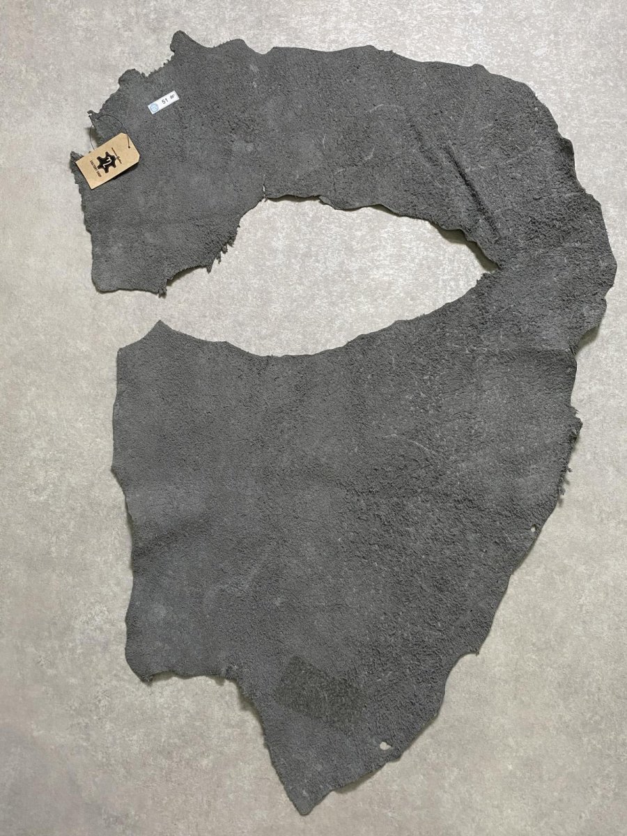 画像12: エレファントレザー　グレー　ゾウ革　象革　耳　エキゾチックレザー (12)