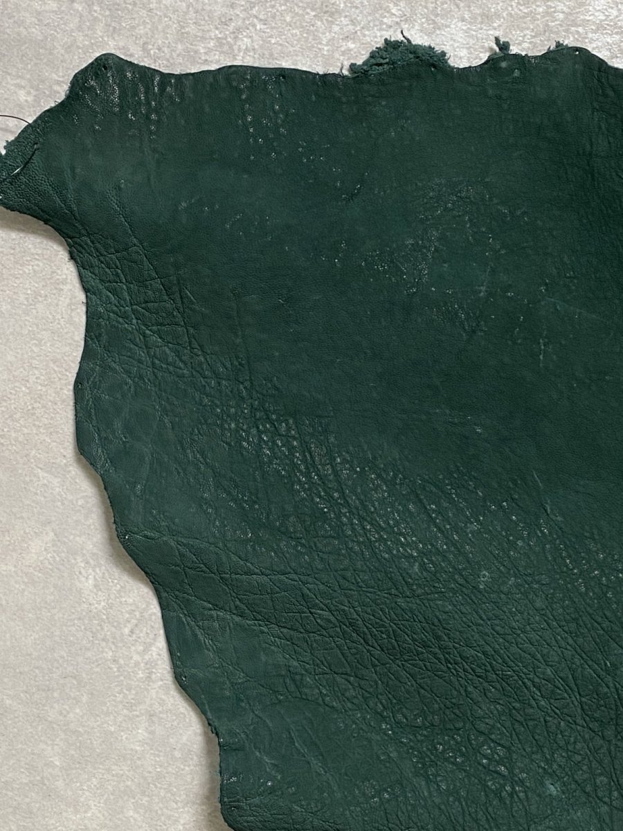 画像2: エレファントレザー　グリーン　ゾウ革　象革　耳　エキゾチックレザー (2)