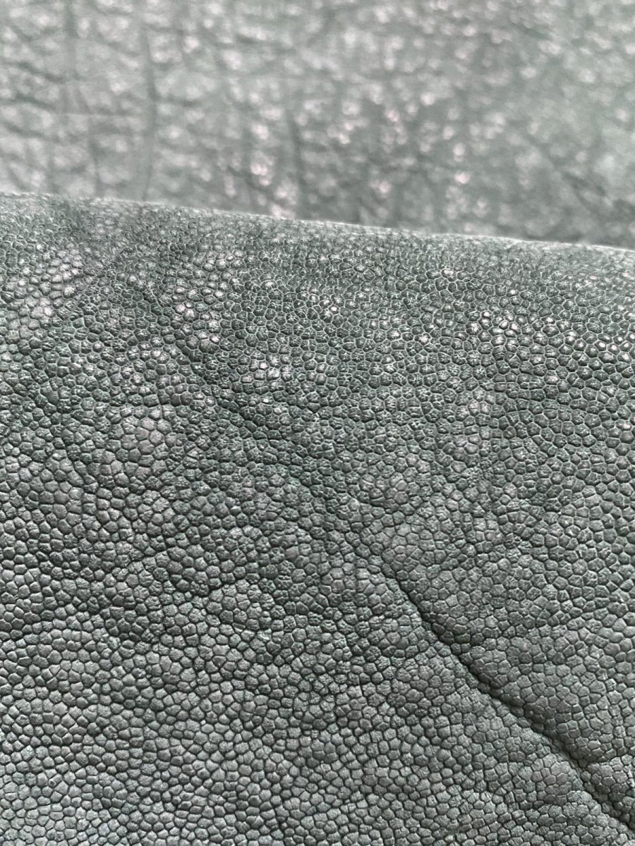 画像6: エレファントレザー　グリーン　ゾウ革　象革　耳　エキゾチックレザー (6)