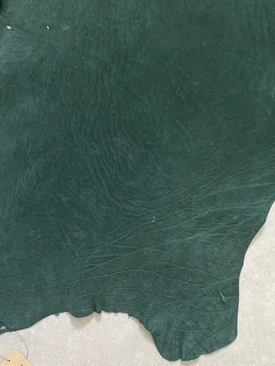 画像3: エレファントレザー　グリーン　ゾウ革　象革　耳　エキゾチックレザー (3)