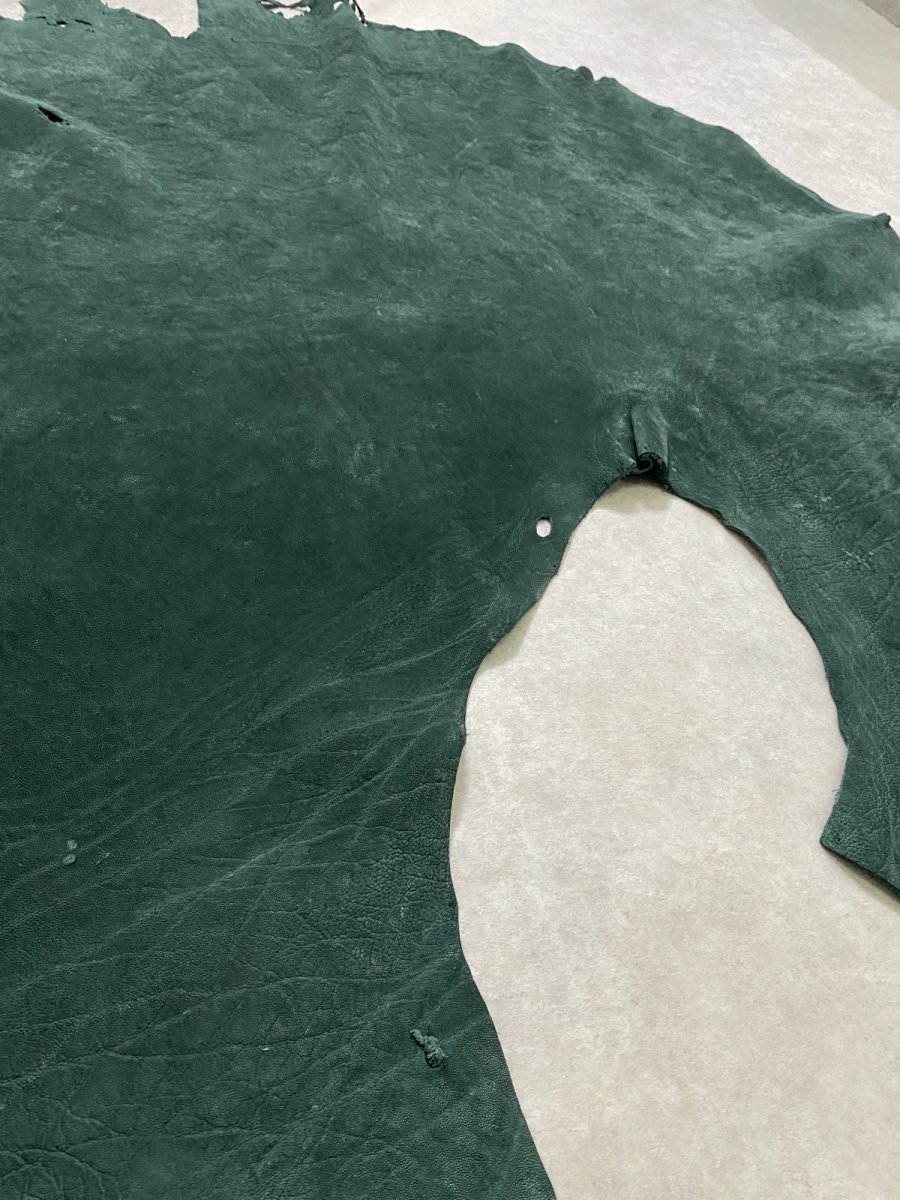 画像10: エレファントレザー　グリーン　ゾウ革　象革　耳　エキゾチックレザー (10)