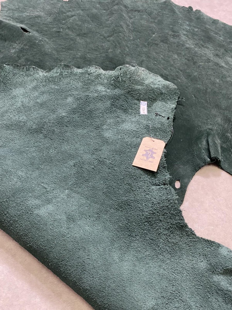 画像11: エレファントレザー　グリーン　ゾウ革　象革　耳　エキゾチックレザー (11)