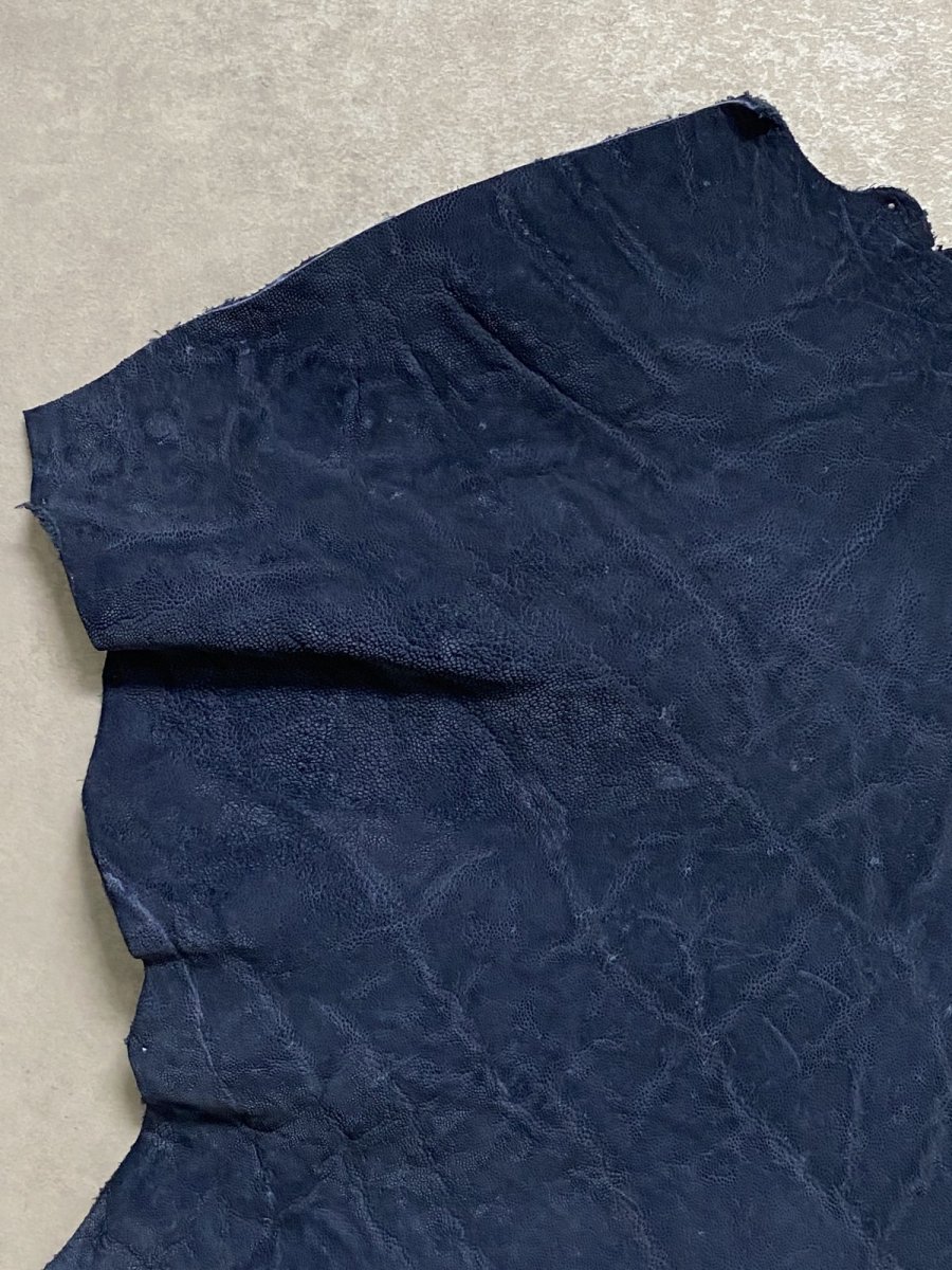 画像2: エレファントレザー　ネイビー　ゾウ革　象革　エキゾチックレザー (2)