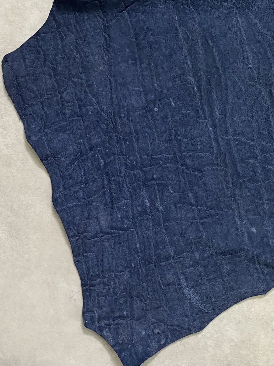 画像3: エレファントレザー　ネイビー　ゾウ革　象革　エキゾチックレザー (3)