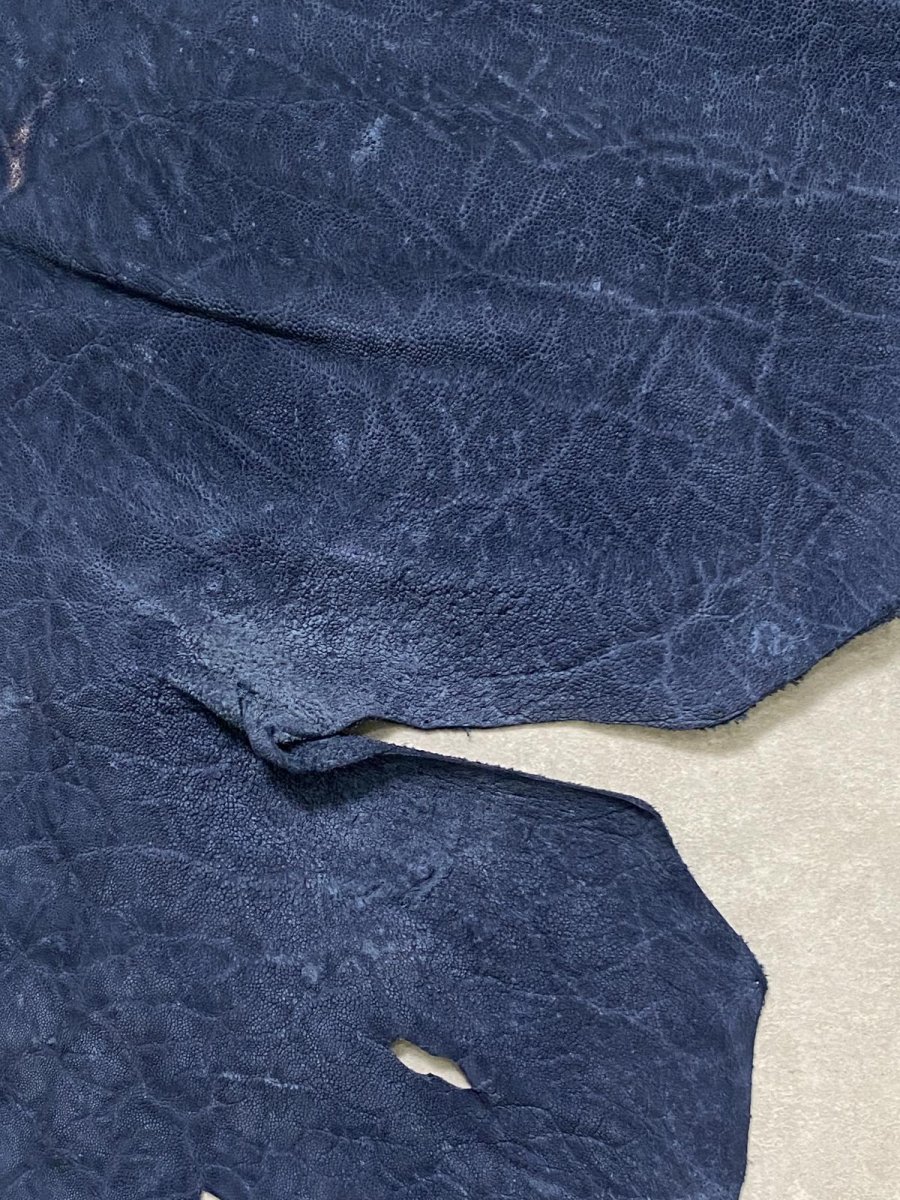 画像6: エレファントレザー　ネイビー　ゾウ革　象革　エキゾチックレザー (6)