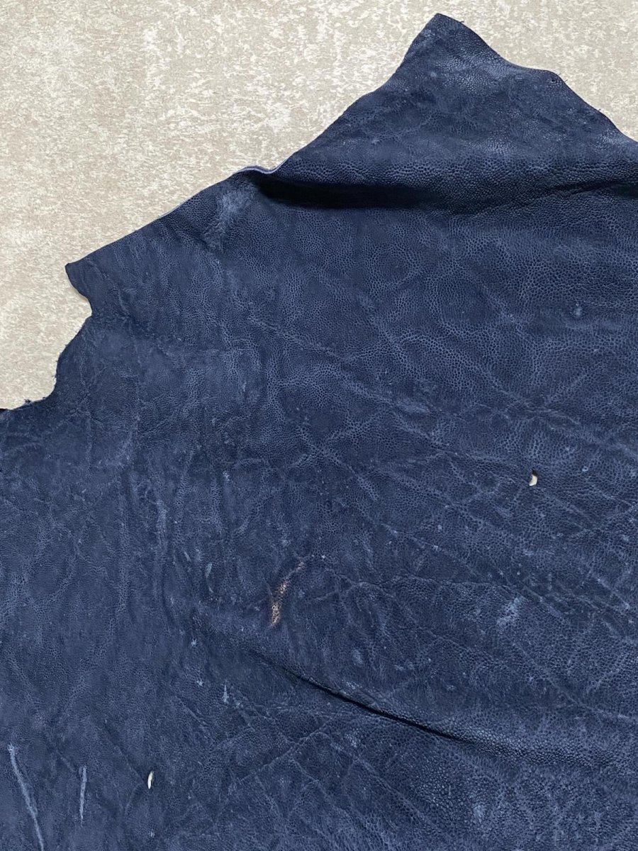 画像5: エレファントレザー　ネイビー　ゾウ革　象革　エキゾチックレザー (5)