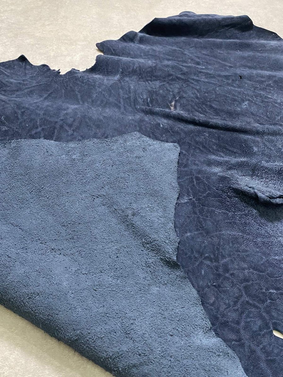 画像11: エレファントレザー　ネイビー　ゾウ革　象革　エキゾチックレザー (11)