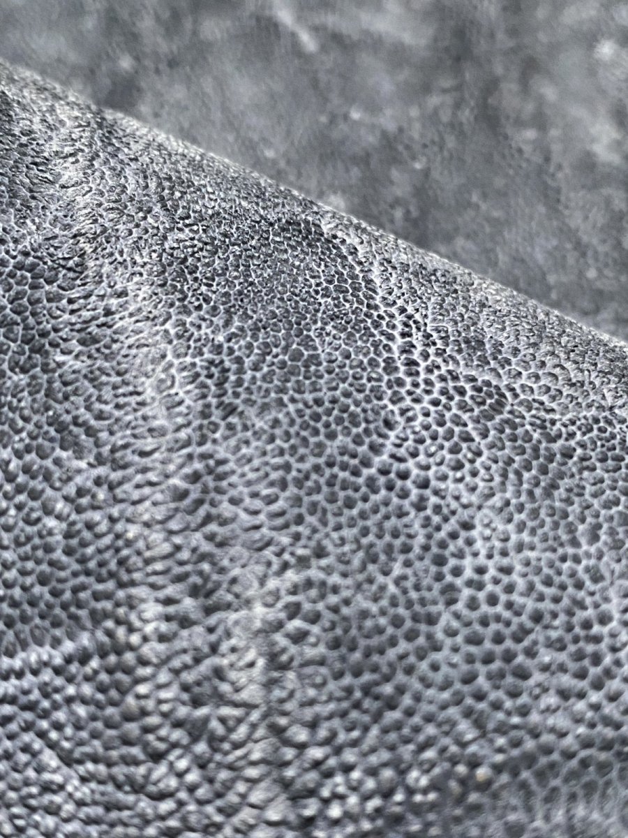 画像10: エレファントレザー　ネイビー　ゾウ革　象革　エキゾチックレザー (10)