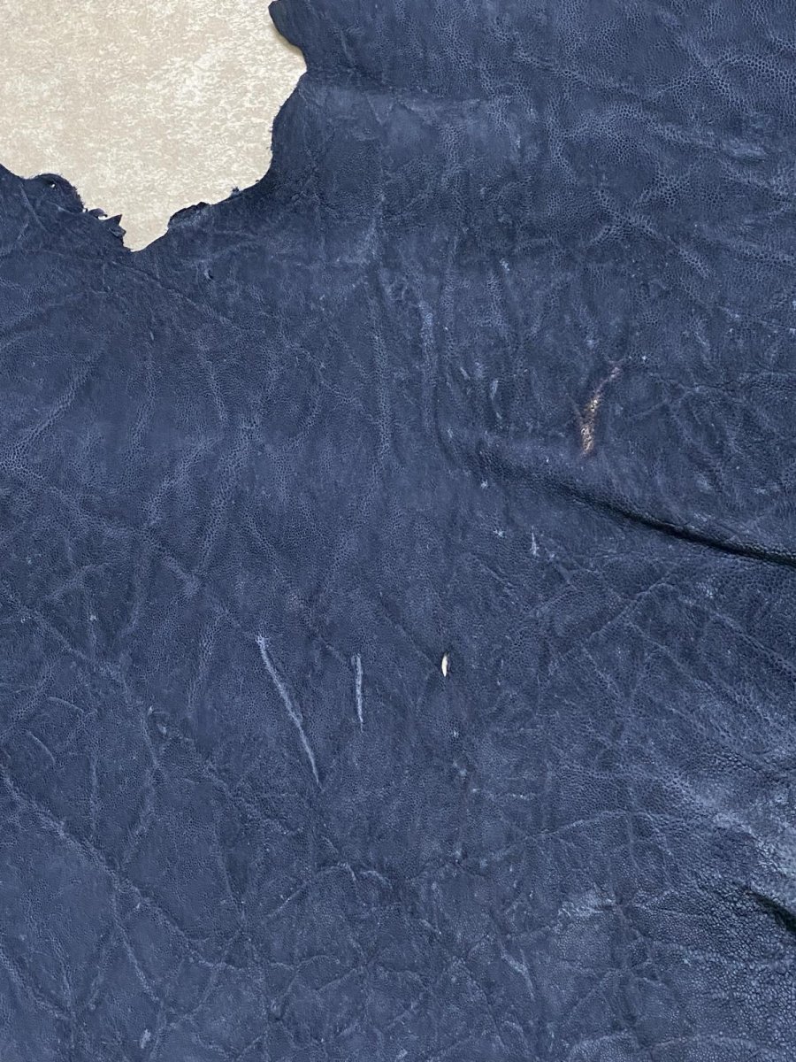 画像4: エレファントレザー　ネイビー　ゾウ革　象革　エキゾチックレザー (4)