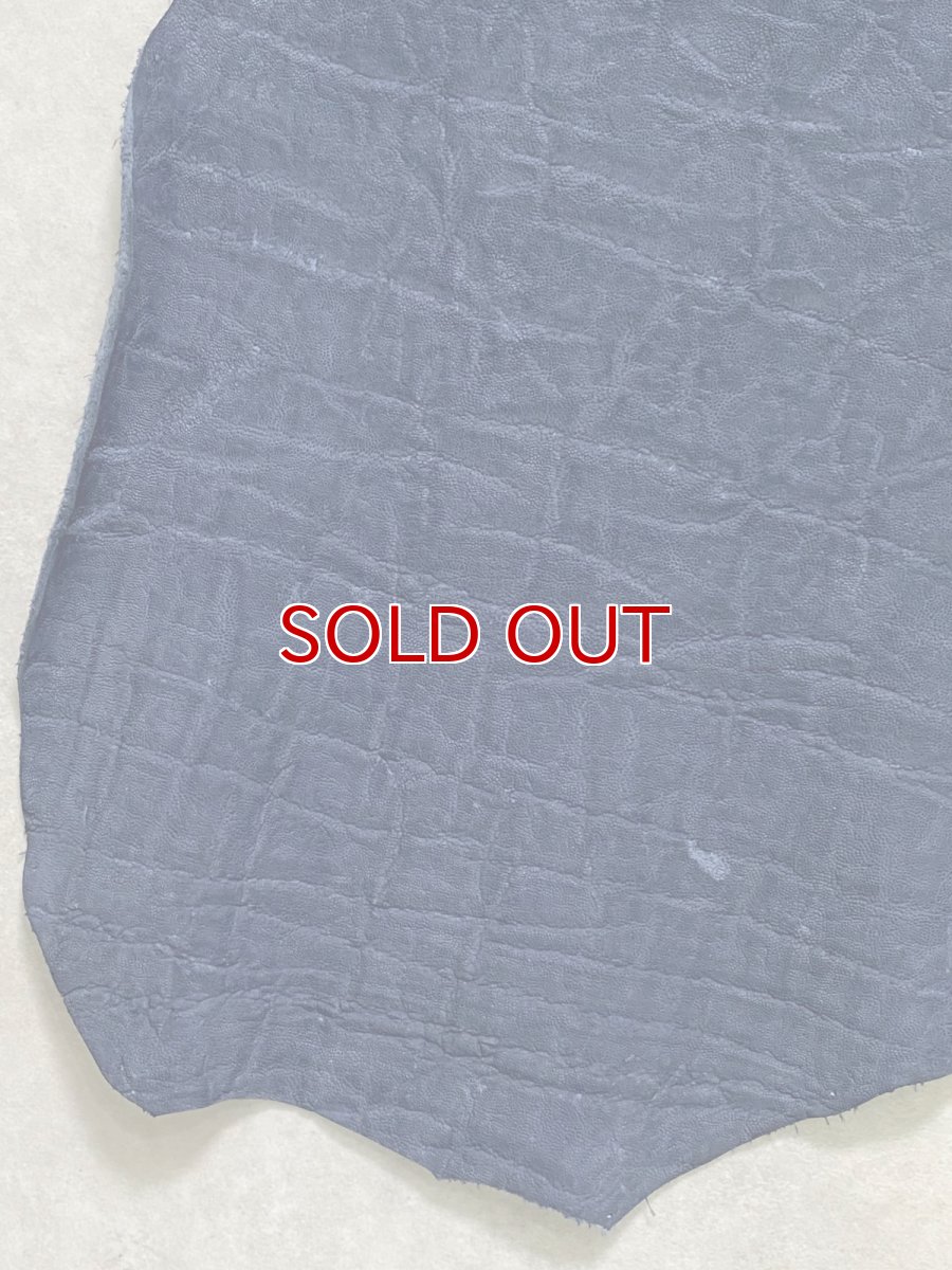 画像5: エレファントレザー　ネイビー　ゾウ革　象革　エキゾチックレザー (5)