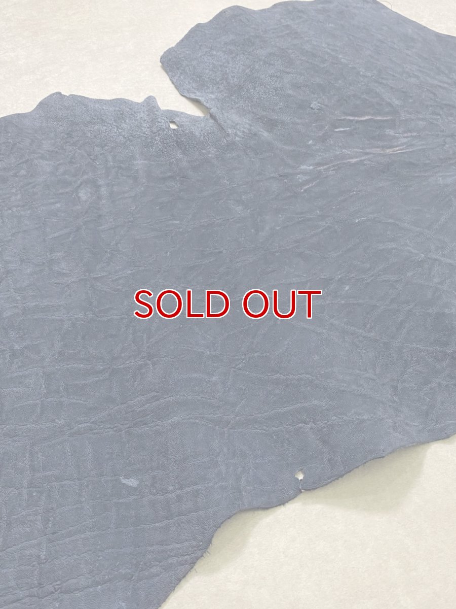 画像7: エレファントレザー　ネイビー　ゾウ革　象革　エキゾチックレザー (7)