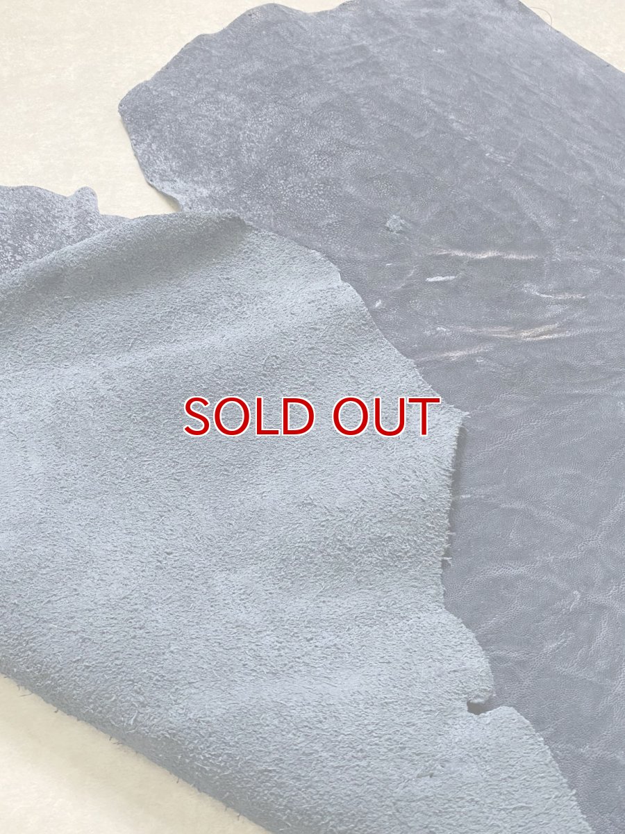 画像9: エレファントレザー　ネイビー　ゾウ革　象革　エキゾチックレザー (9)