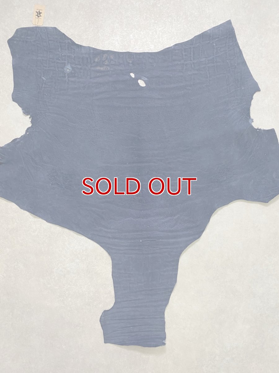 画像1: エレファントレザー　ネイビー　ゾウ革　象革　エキゾチックレザー (1)