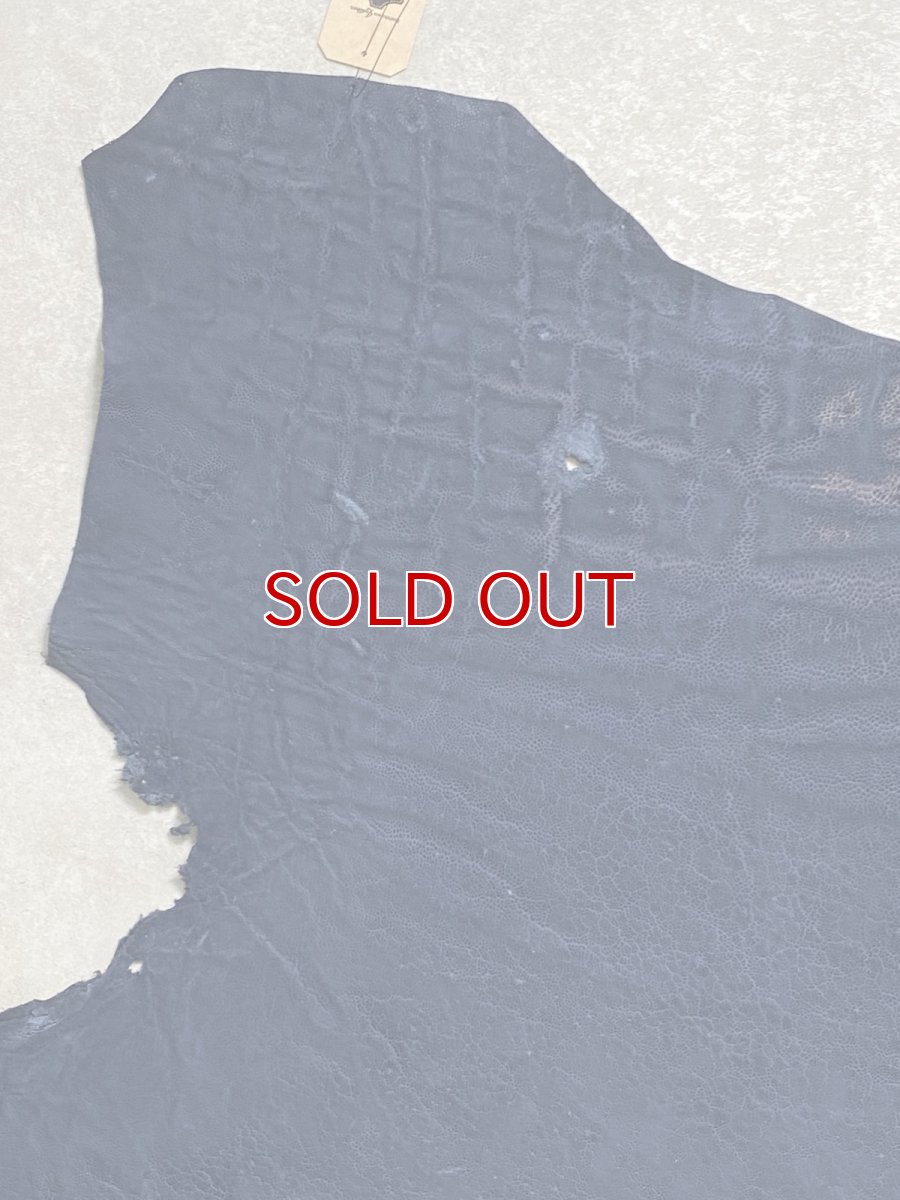 画像2: エレファントレザー　ネイビー　ゾウ革　象革　エキゾチックレザー (2)