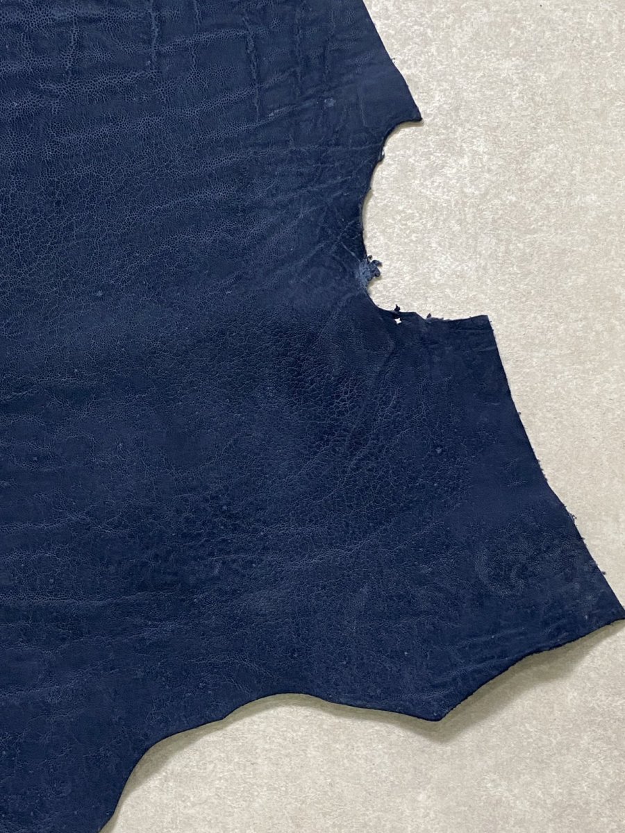 画像7: エレファントレザー　ネイビー　ゾウ革　象革　エキゾチックレザー (7)