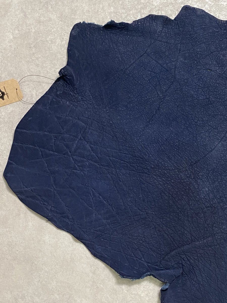画像2: エレファントレザー　耳　ネイビー　ゾウ革　象革　エキゾチックレザー (2)
