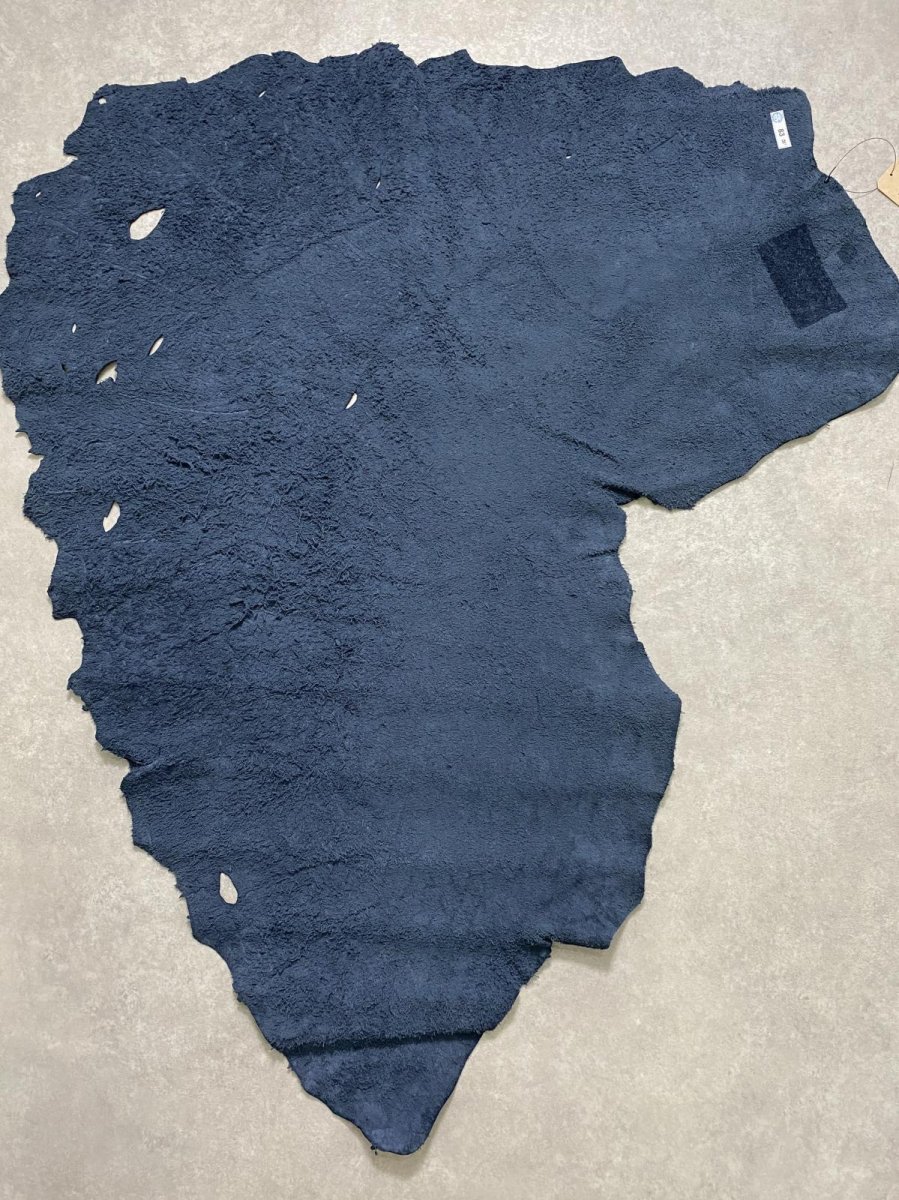 画像10: エレファントレザー　耳　ネイビー　ゾウ革　象革　エキゾチックレザー (10)