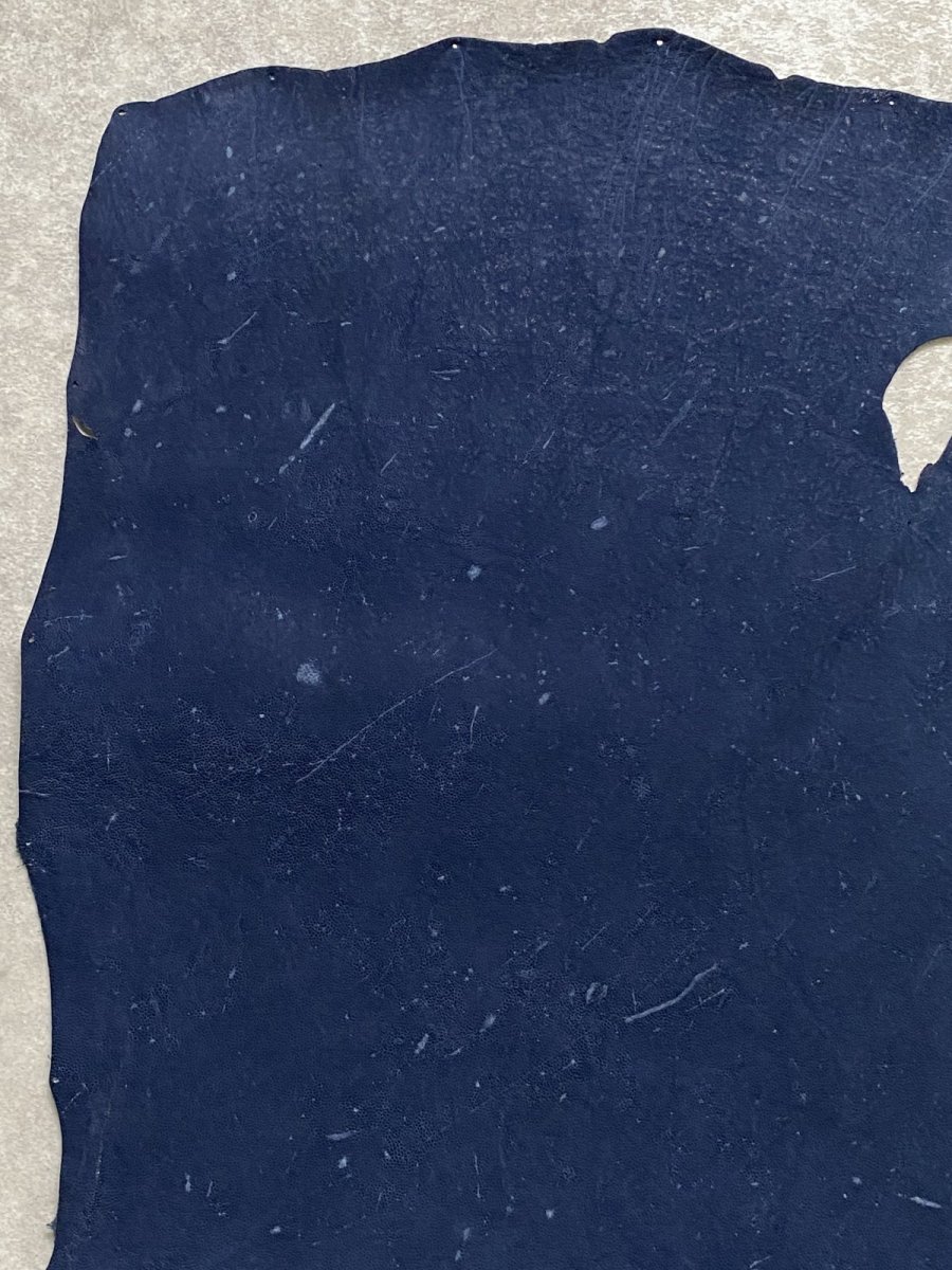 画像2: エレファントレザー　耳　ネイビー　ゾウ革　象革　エキゾチックレザー (2)