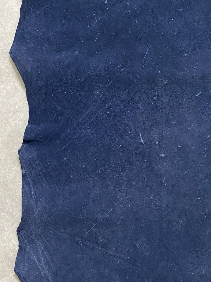 画像4: エレファントレザー　耳　ネイビー　ゾウ革　象革　エキゾチックレザー (4)