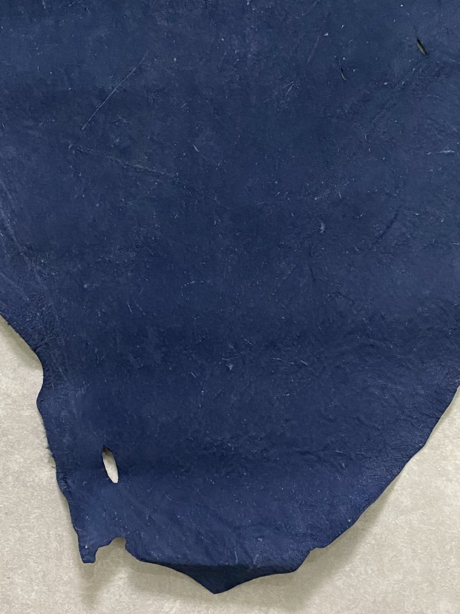 画像5: エレファントレザー　耳　ネイビー　ゾウ革　象革　エキゾチックレザー (5)