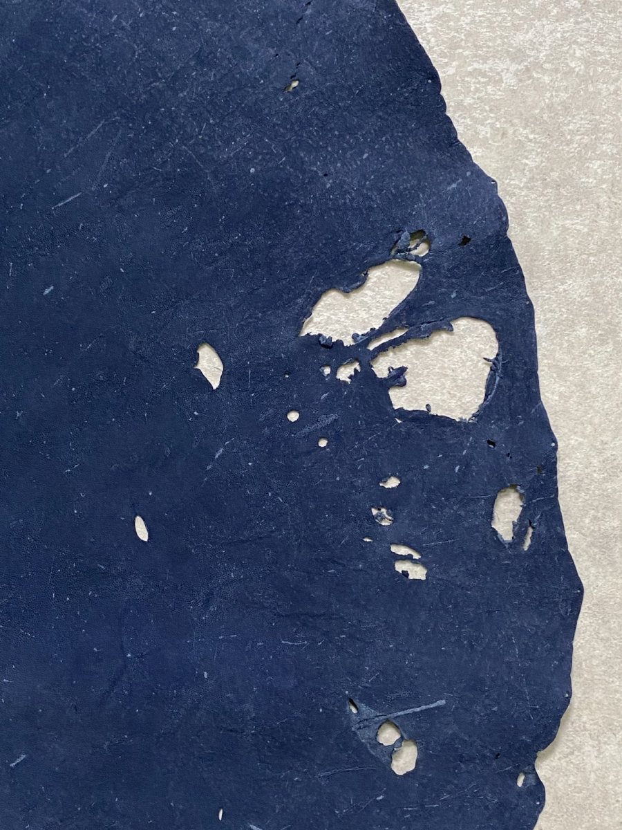 画像7: エレファントレザー　耳　ネイビー　ゾウ革　象革　エキゾチックレザー (7)