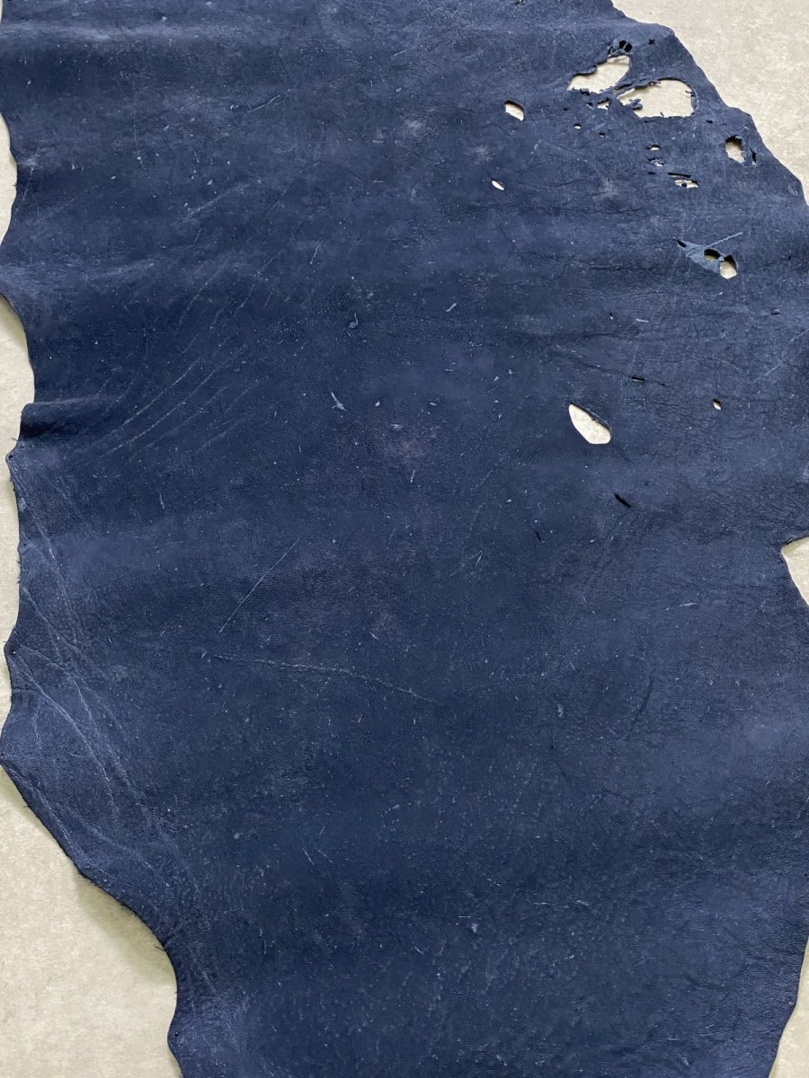 画像8: エレファントレザー　耳　ネイビー　ゾウ革　象革　エキゾチックレザー (8)