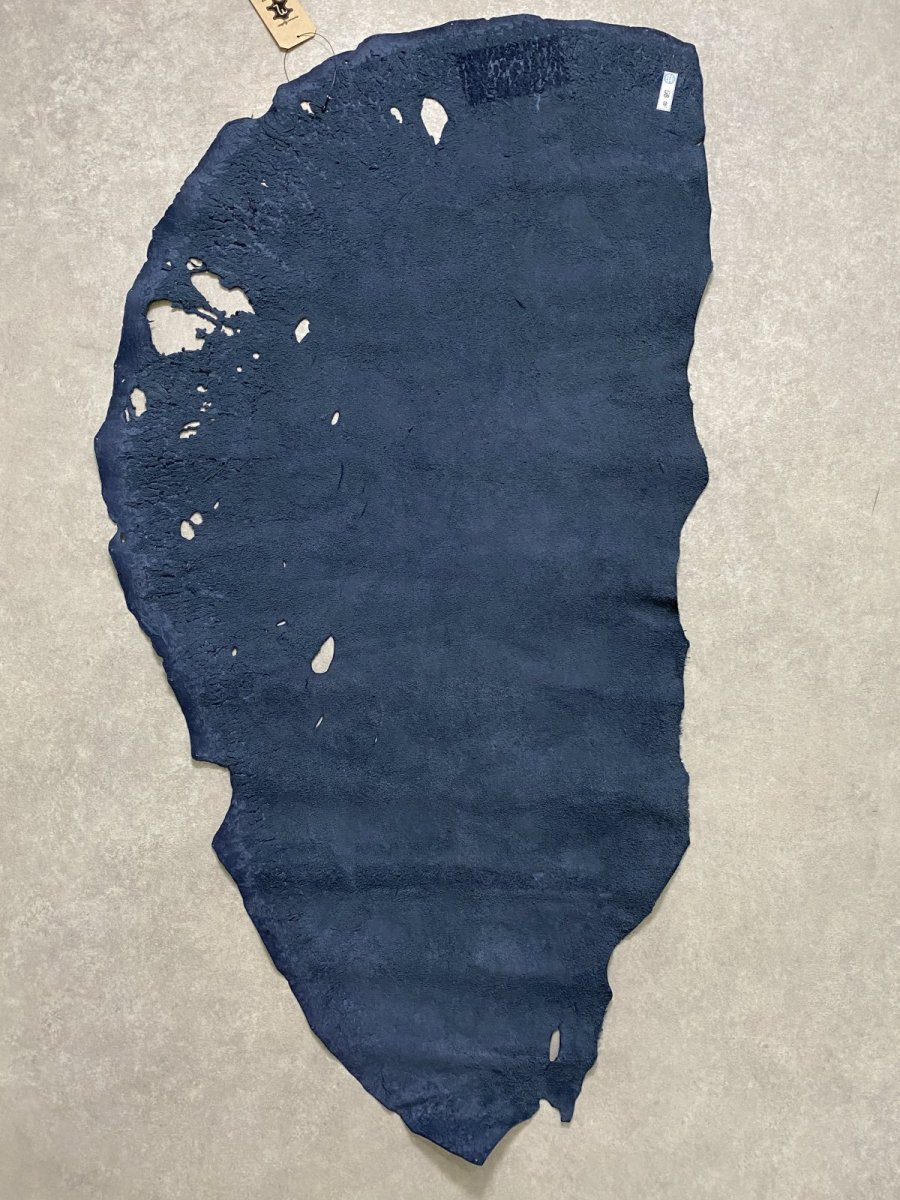 画像11: エレファントレザー　耳　ネイビー　ゾウ革　象革　エキゾチックレザー (11)