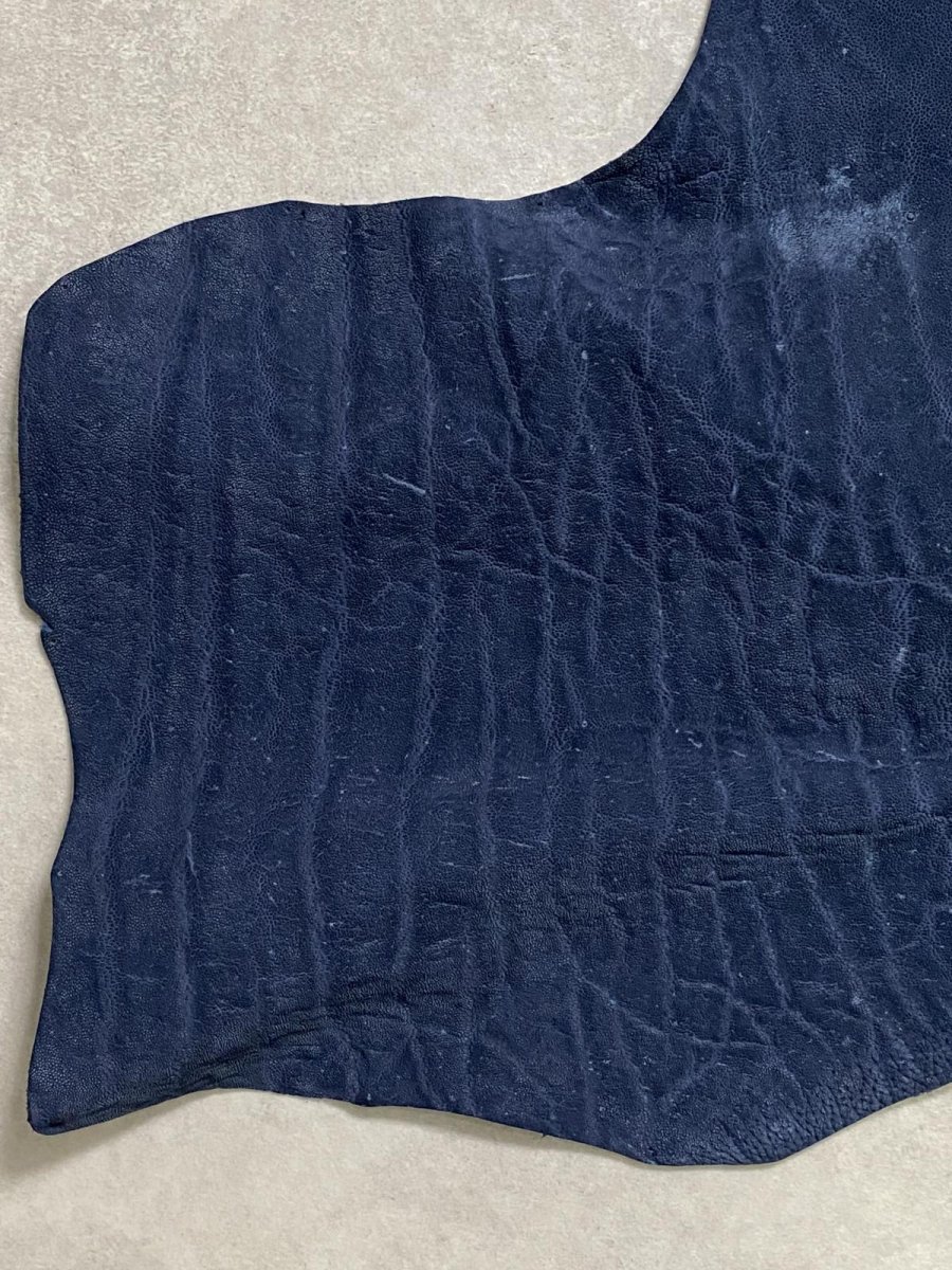 画像2: エレファントレザー　耳　ネイビー　ゾウ革　象革　エキゾチックレザー (2)