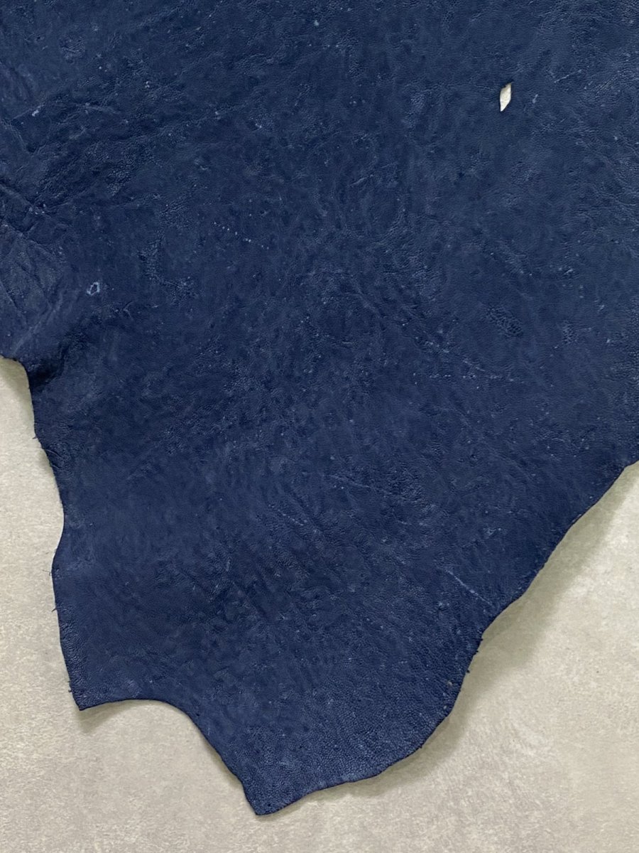 画像7: エレファントレザー　耳　ネイビー　ゾウ革　象革　エキゾチックレザー (7)