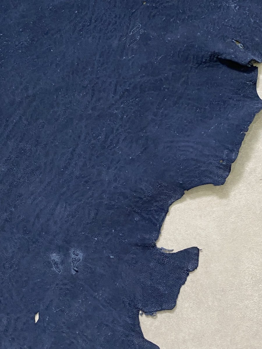 画像8: エレファントレザー　耳　ネイビー　ゾウ革　象革　エキゾチックレザー (8)