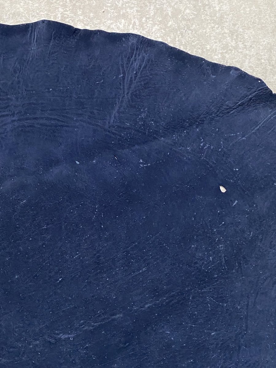 画像4: エレファントレザー　耳　ネイビー　ゾウ革　象革　エキゾチックレザー (4)