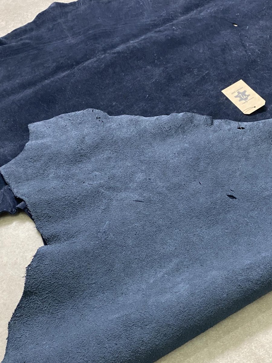 画像11: エレファントレザー　耳　ネイビー　ゾウ革　象革　エキゾチックレザー (11)