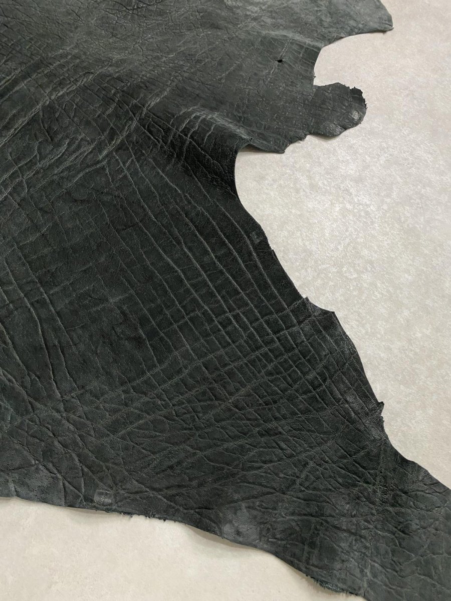 画像7: エレファントレザー　ブラック　ゾウ革　象革　エキゾチックレザー (7)