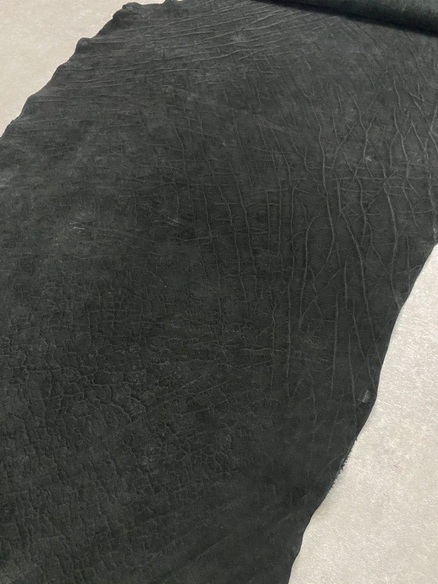 画像9: エレファントレザー　ブラック　ゾウ革　象革　エキゾチックレザー (9)