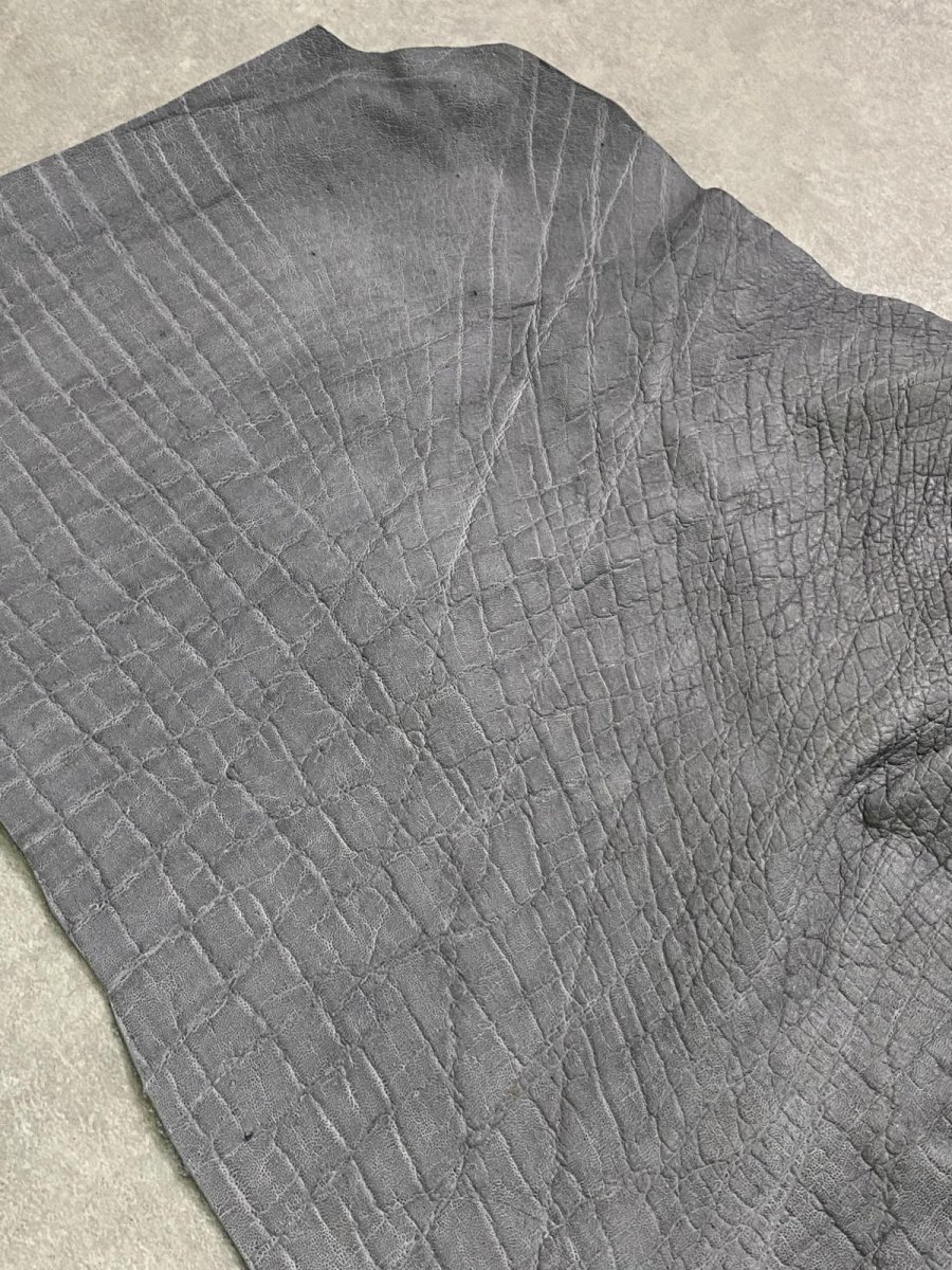 画像2: エレファントレザー　グレー　ゾウ革　象革　エキゾチックレザー (2)