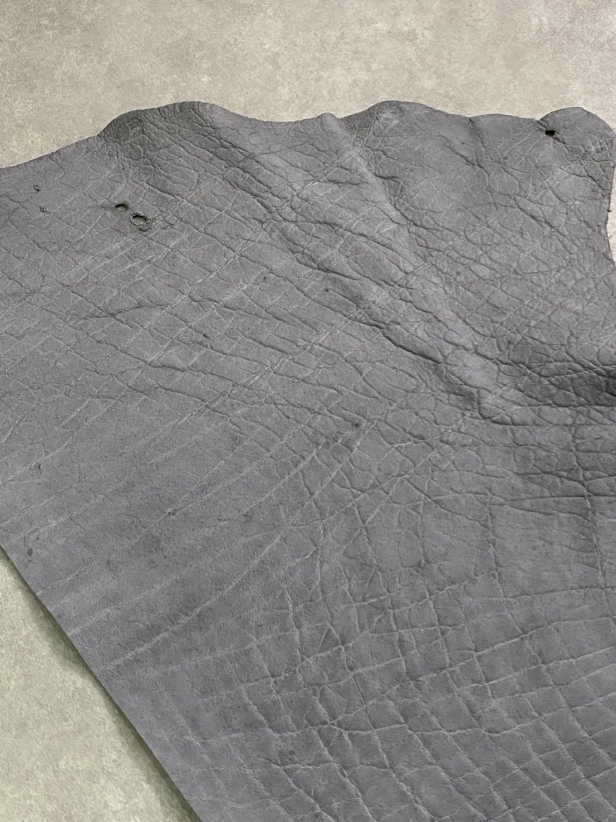画像2: エレファントレザー　グレー　ゾウ革　象革　エキゾチックレザー (2)