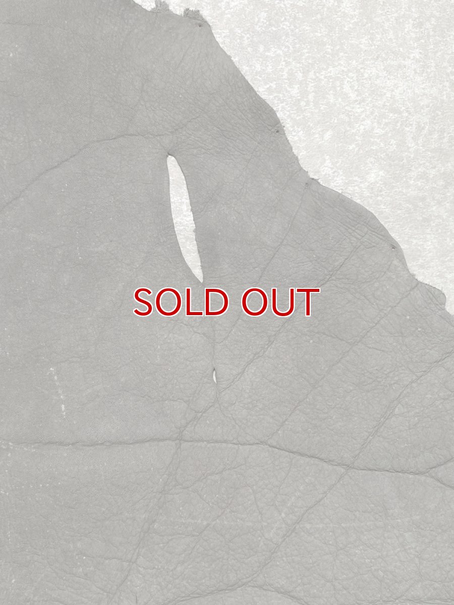 画像3: エレファントレザー　グレー　ゾウ革　象革　耳　エキゾチックレザー (3)