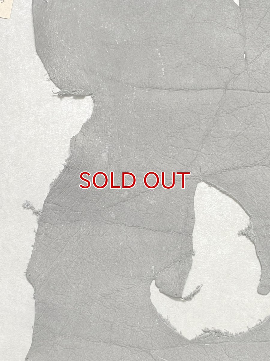 画像4: エレファントレザー　グレー　ゾウ革　象革　耳　エキゾチックレザー (4)