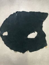 画像1: エレファントレザー　耳　ブラック　ゾウ革　象革　エキゾチックレザー (1)