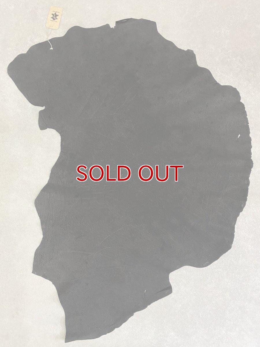 画像1: エレファントレザー　ブラック　ゾウ革　象革　耳　エキゾチックレザー (1)