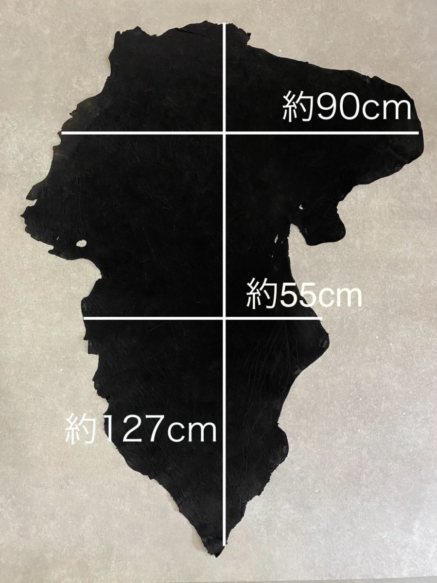 画像10: エレファントレザー ブラック ゾウ革 象革 耳 エキゾチックレザー (10)