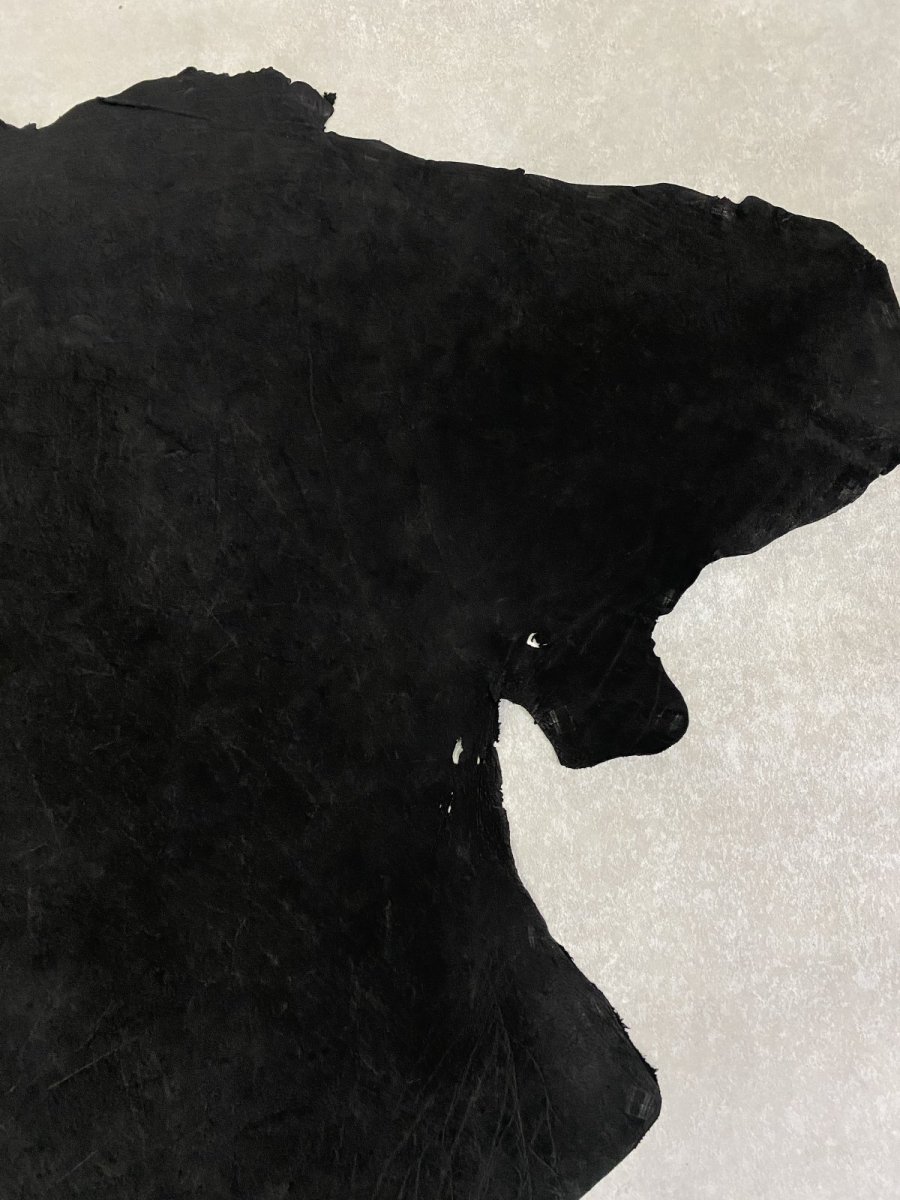 画像3: エレファントレザー ブラック ゾウ革 象革 耳 エキゾチックレザー (3)