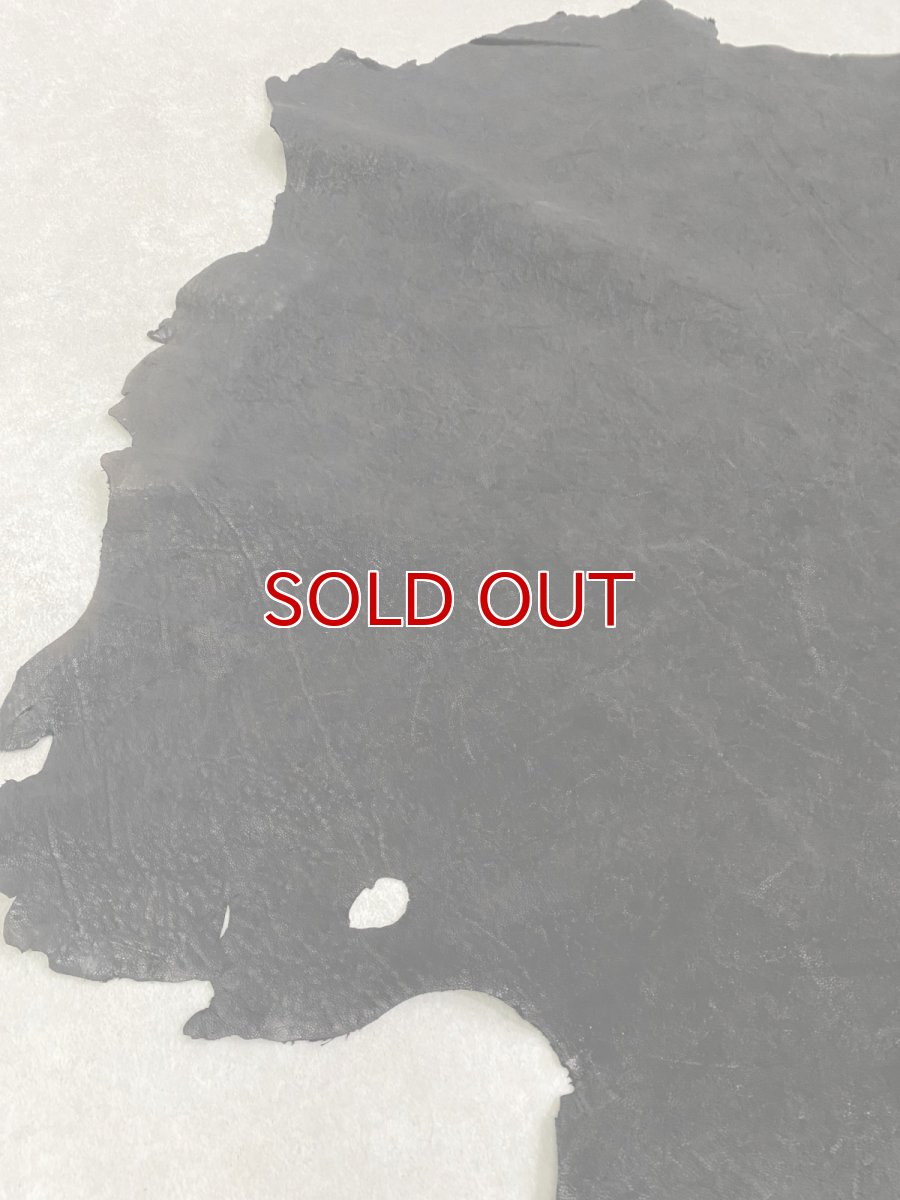 画像7: エレファントレザー　ブラック　ゾウ革　象革　耳　エキゾチックレザー (7)