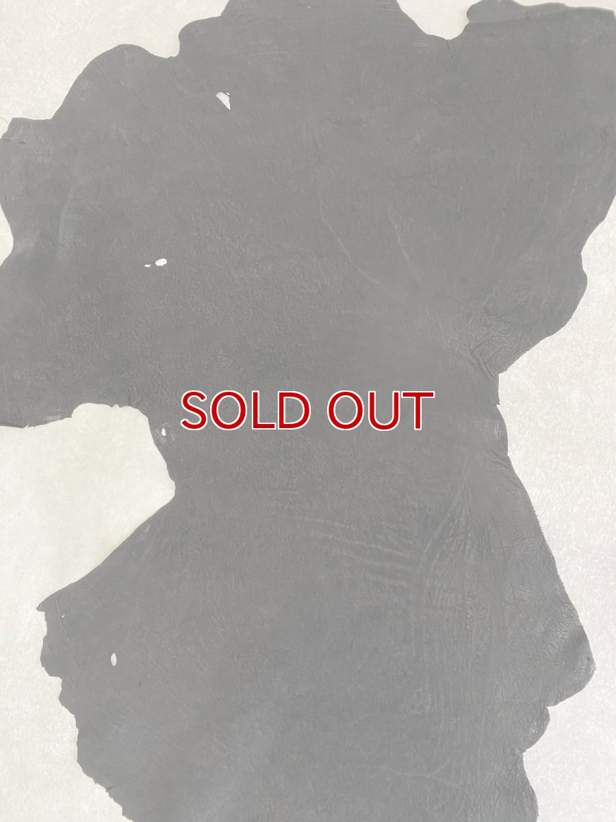 画像2: エレファントレザー　ブラック　ゾウ革　象革　耳　エキゾチックレザー (2)