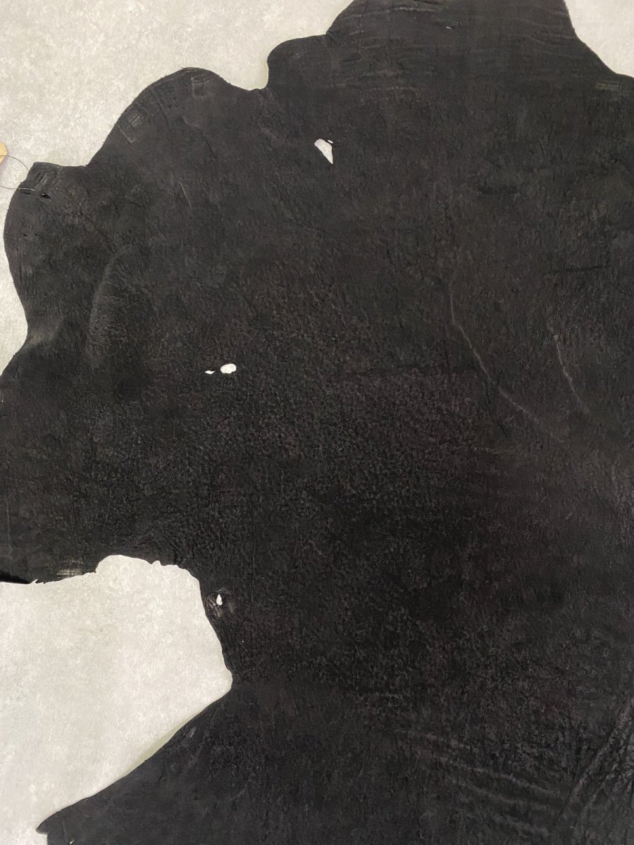 画像3: エレファントレザー ブラック ゾウ革 象革 耳 エキゾチックレザー (3)